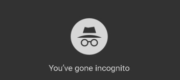 Le logo du mode navigation privée d'un navigateur Web, avec écrit en-dessous : You've gone incognito